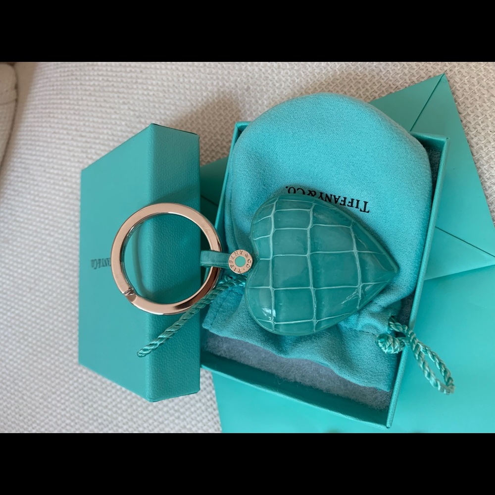 Tiffany & Co. Crocodile Leather Heart Key Ring